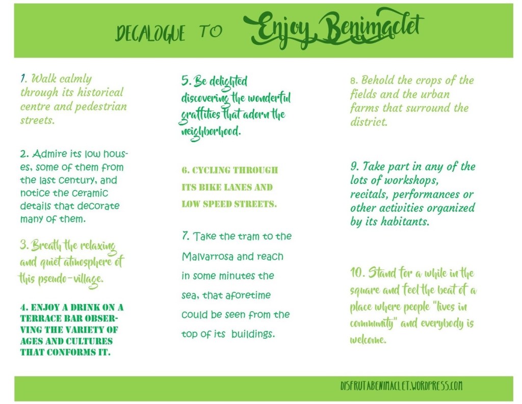 Decálogo en inglés para disfrutar de Benimaclet