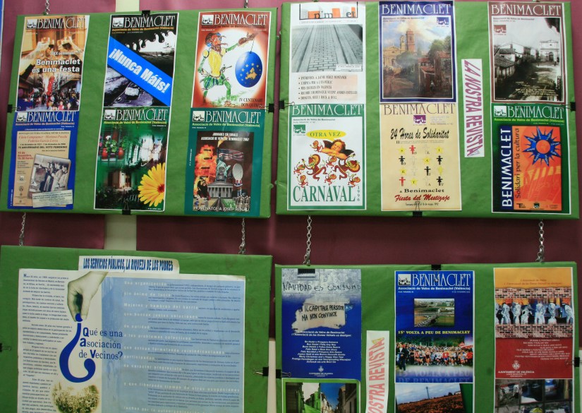 Imágenes de revistas y actividades de la asociación vecinal de Benimaclet