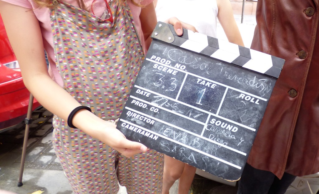 Claqueta del rodaje en Benimaclet del proyecto Totó