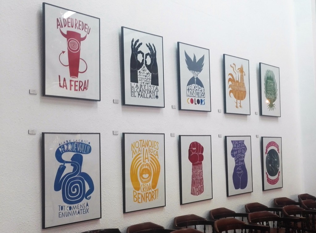 Exposición en el CIM de Benimaclet de grabados  de Jordi Abinyana sobre canciones de Ovidi Montllor. 