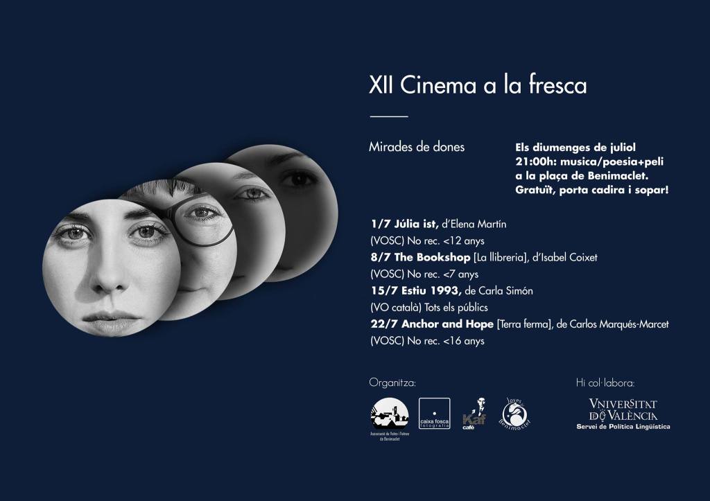 Cartel del cine a la fresca en Benimaclet