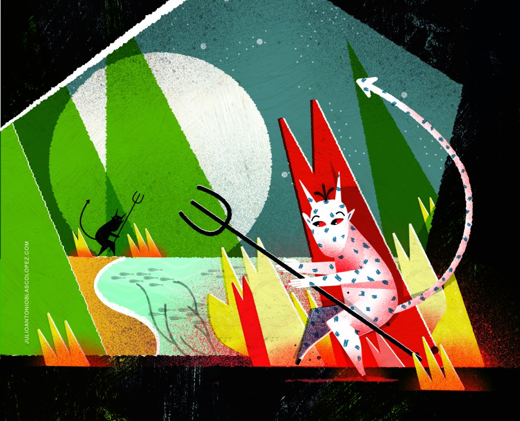 Ilustración de Sr López del mes de junio en un calendario