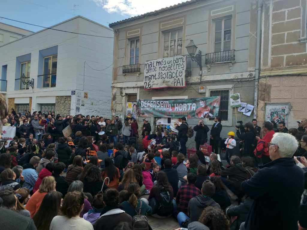 Plaza de Benimaclet en la protesta contra el PAI