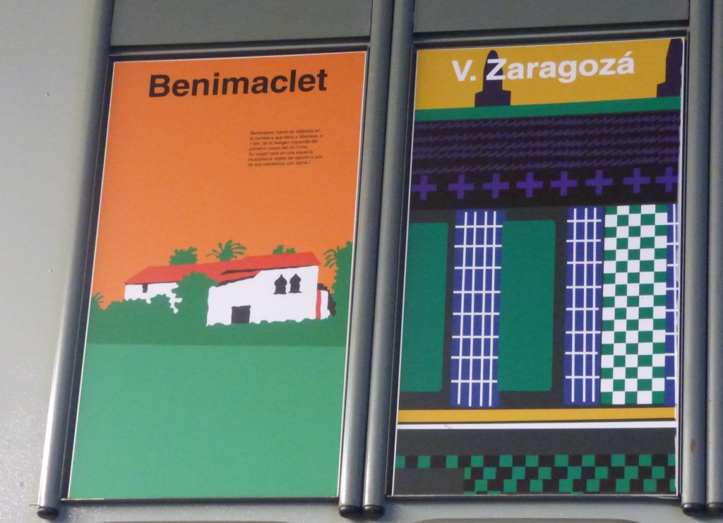 Ilustraciones para las paradas del tranvía en Benimaclet