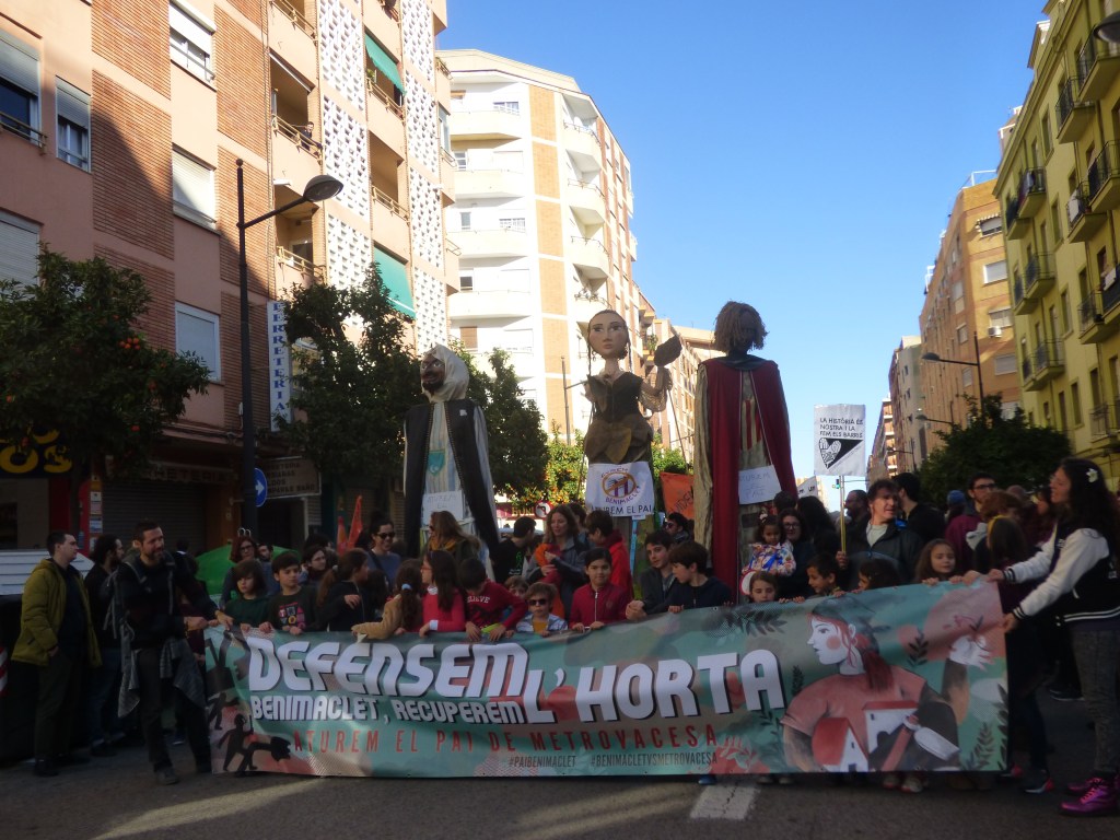 Cabecera de la manifestación contra el PAI en Benimaclet