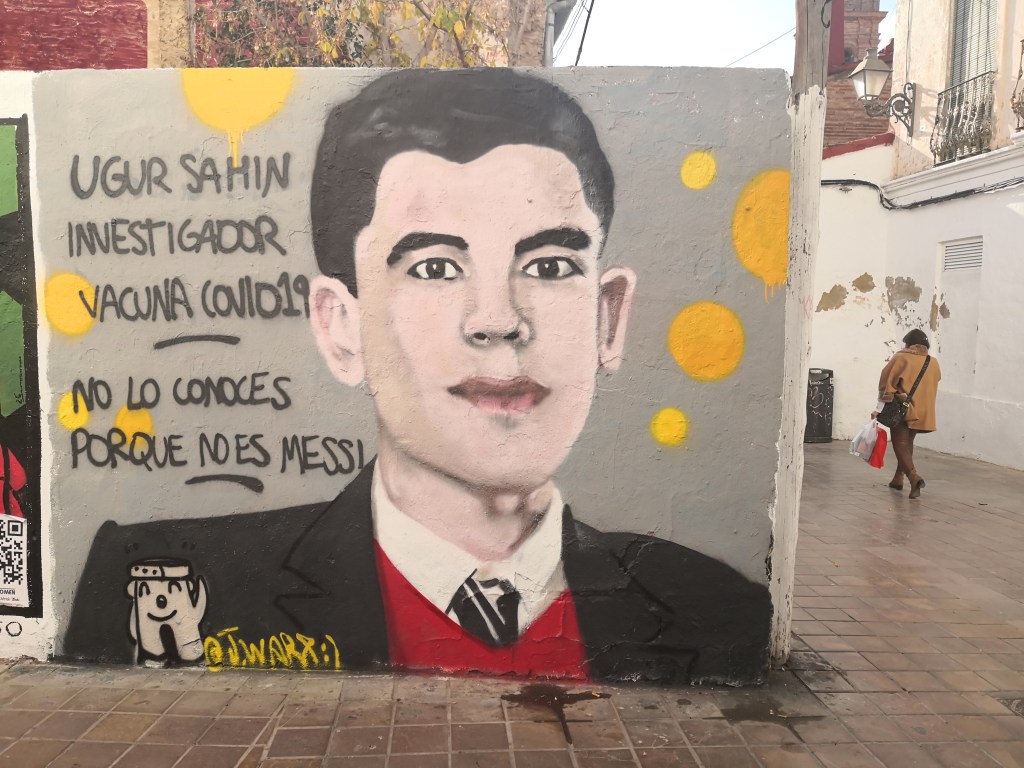 Mural sobre la covid de J.Warx en Benimaclet