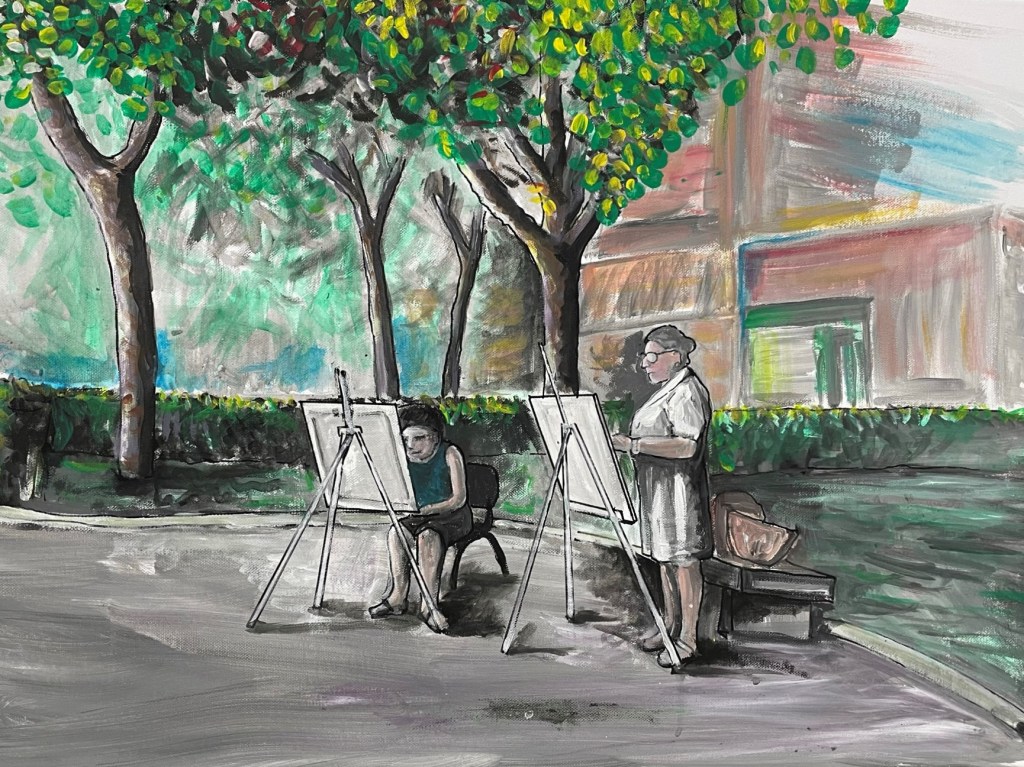 Benimaclet reflejado en un concurso de pintura rápida de las fiestas