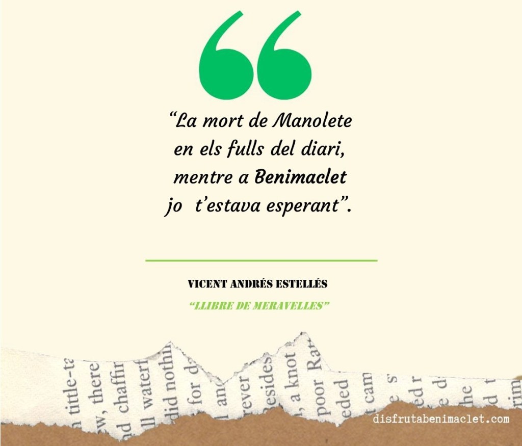 Una cita de Estellés sobre Benimaclet
