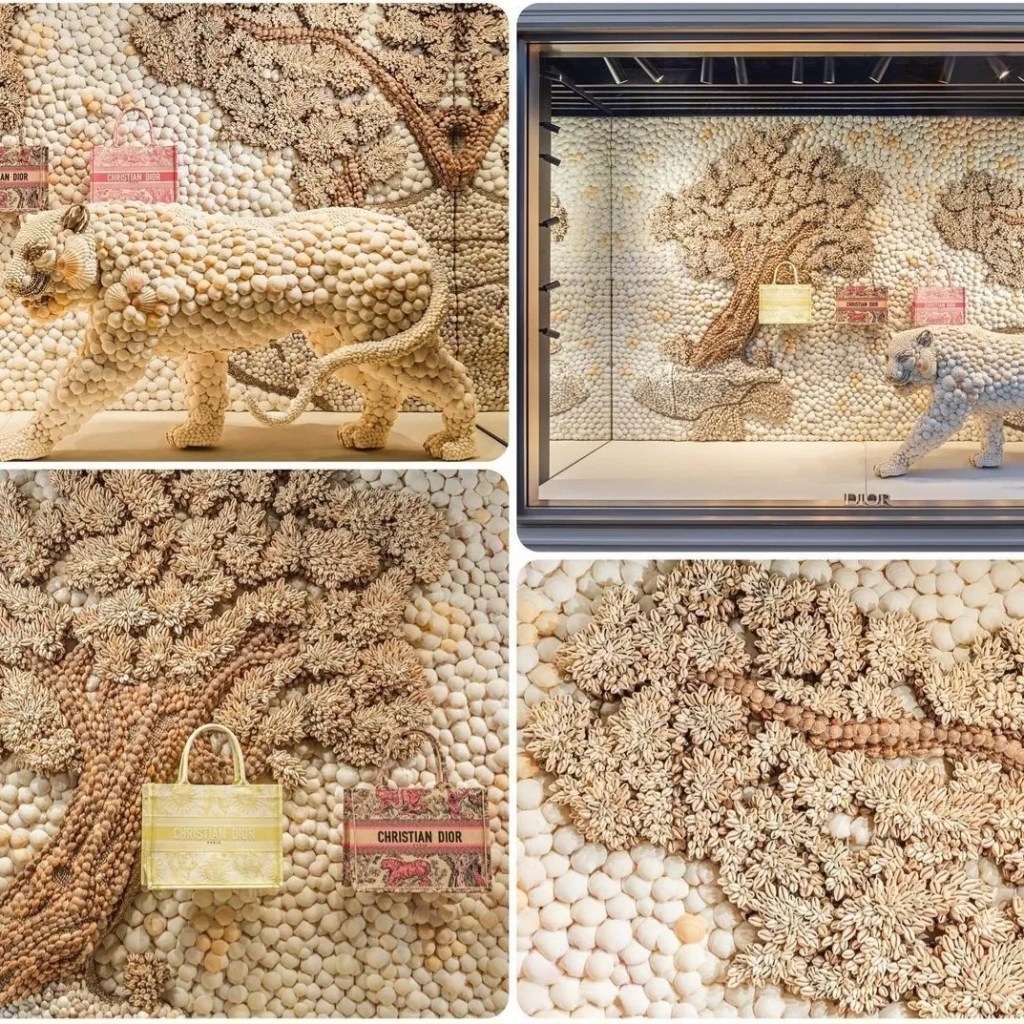 Decorados para Dior elaborados con conchas, imagen facilitada por Diego Senra