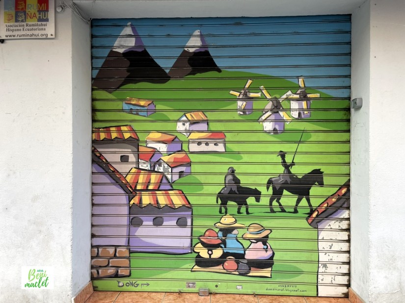 Decoración de la persiana de la sede de Rumiñahui en Benimaclet