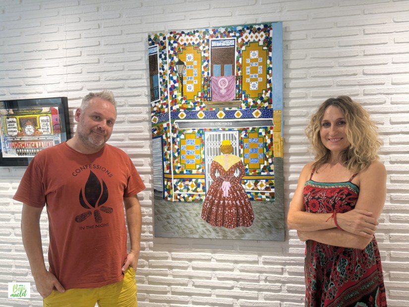 El galerista Xavier Carrillo y la artista Ana Arjona en Benimaclet